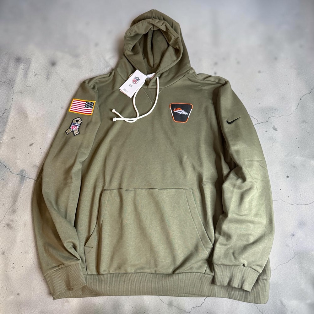Nike Denver Broncos Salute to Service Hoodie Mens XXL Olive Green 03AZ-2DH